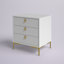 3 - Drawer Nightstand With Metal Legs-2130540669