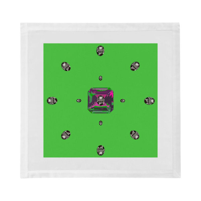 Asscher Cotton Blend Square Napkins, Acid Green