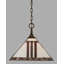 Luminaire suspendu à chaîne avec monture carrée, fini cuivre noir et verre perle ébène 14 po-32464165-32464159