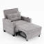 Futon-lit avec fauteuil d'usure - Tissu, oreiller et matériaux gris portage Assemblage facile-1017855362