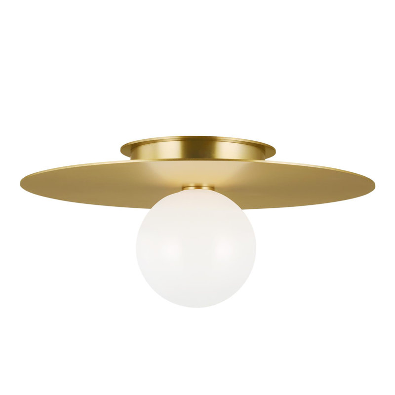 Nodes 1 - Light Flush Mount, Burnished Brass, 7.875" H x 17.5" W x 17.5" D
