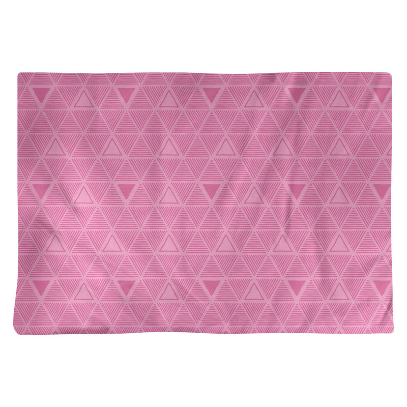 Napperon de 18 po en coton dessiné à la main triangle, Rose, polyester