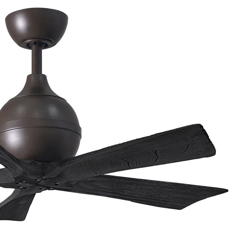 52" Irene 5-Blade Ceiling Fan with Wall Remote, Textured Bronze, Matte Black, 42"