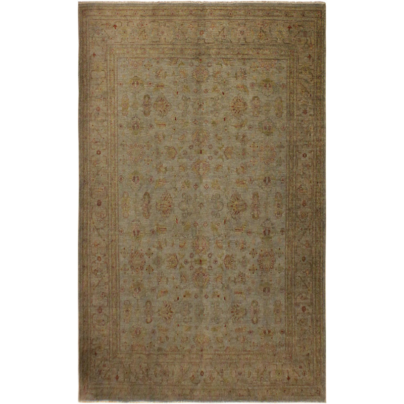 One-of-a-Kind Felicity Overdyed Colour Reform Hand-Knotted Greyish Blue/Gold Area Rug