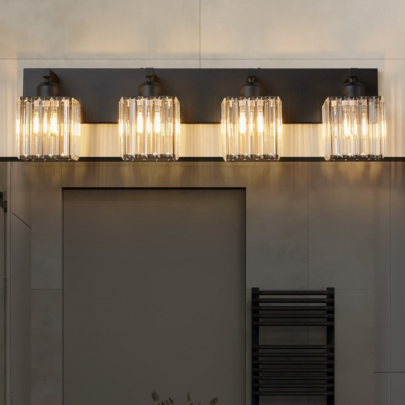 Lanceton Dimmable Vanity Light, Black, 4 Lights