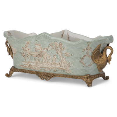 Celadon Toile Handmade Planter