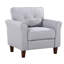 Fauteuil d'appoint rembourré pour petits espaces, capitonné et gris clair clair-133445652
