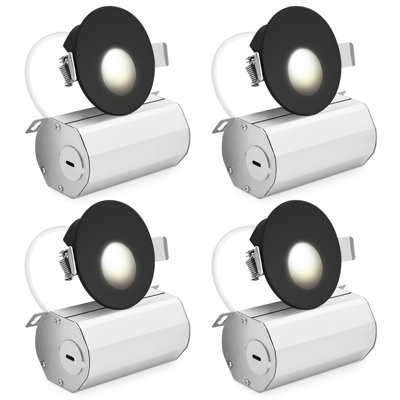 Éclairage pour marches à pince à DEL LUXRITE, 5CCT 2700K-5000K, CRI90, 5W, 350 lumens, faisceau 60 °, 120V, marchepied intérieur avec boîte de jonction, à intensité variable, homologué ETL, blanc (paquet de 4)