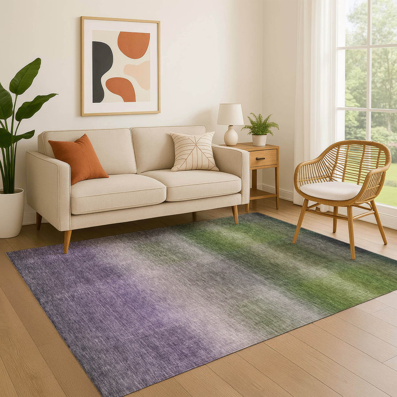 Premium Machine Washable Lubbers AMF1735 Squares Rug, Rectangle 10' x 14'