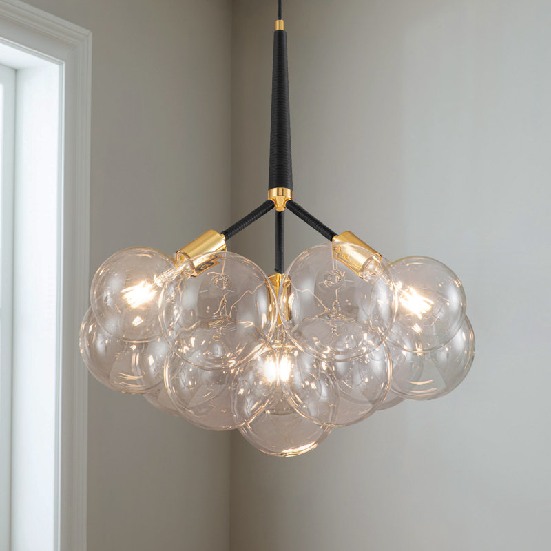 Lustre sphérique unique à 3 lumières Scituate, Noir