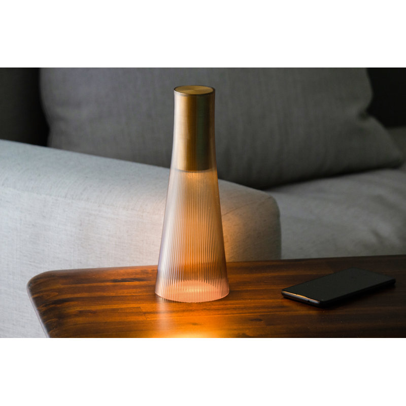 Candél Portable Table Lamp, Black/Smoke