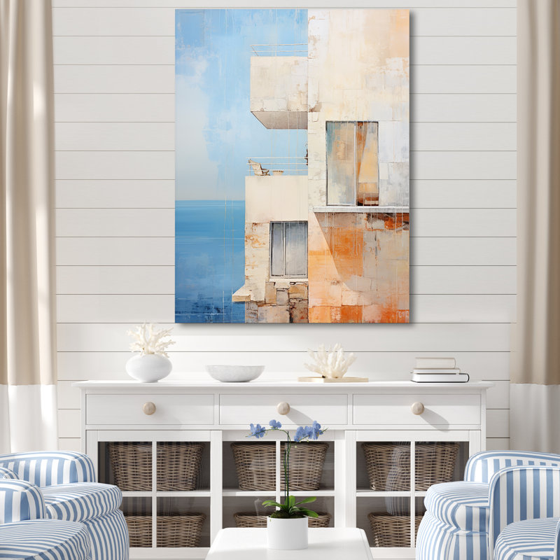 «Soft Color Cubic Beach House III», reproduction sur toile, Toile tendue, H 40 po x l 30 po x P 1,5 po