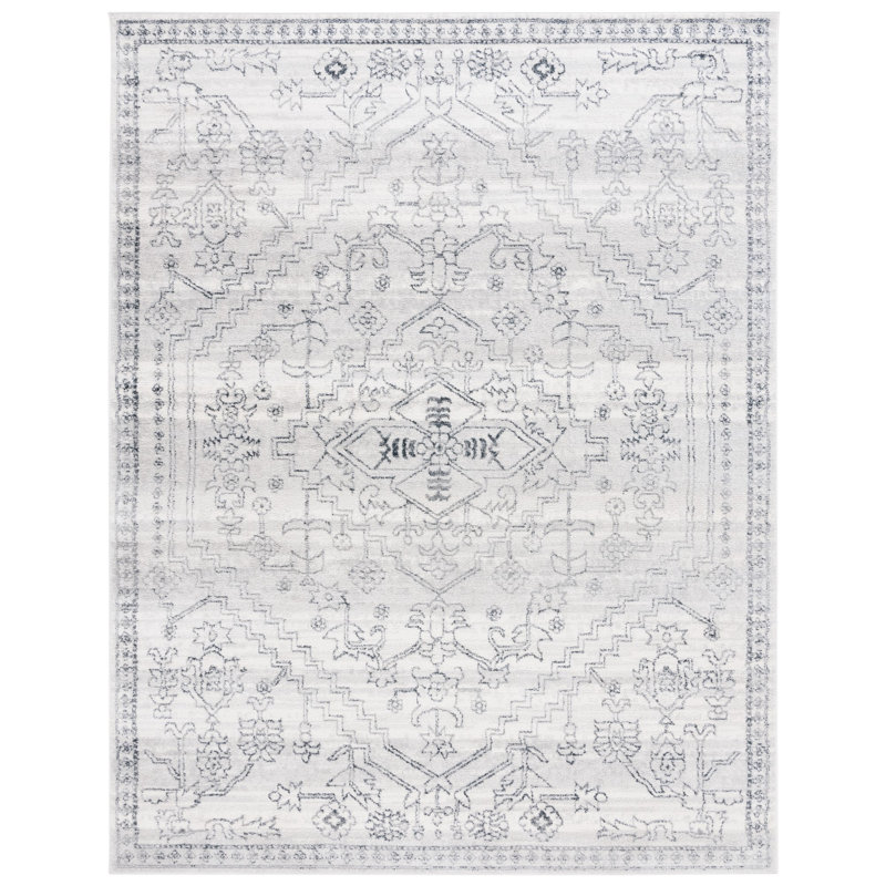 Lowrey Ivory/Gray Rug, Rectangle 8' x 10'