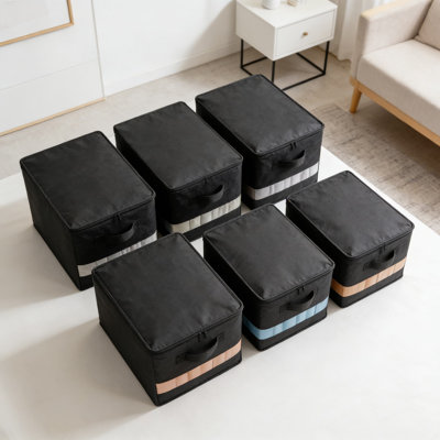 Bed Sheet Organizer And Storage Box 6 Pack - Foldable Linen Closet Organizer For Sheets, Blankets, Towels, And Bedding Sets | Space-Saving Design With Clear Window And Label Slot