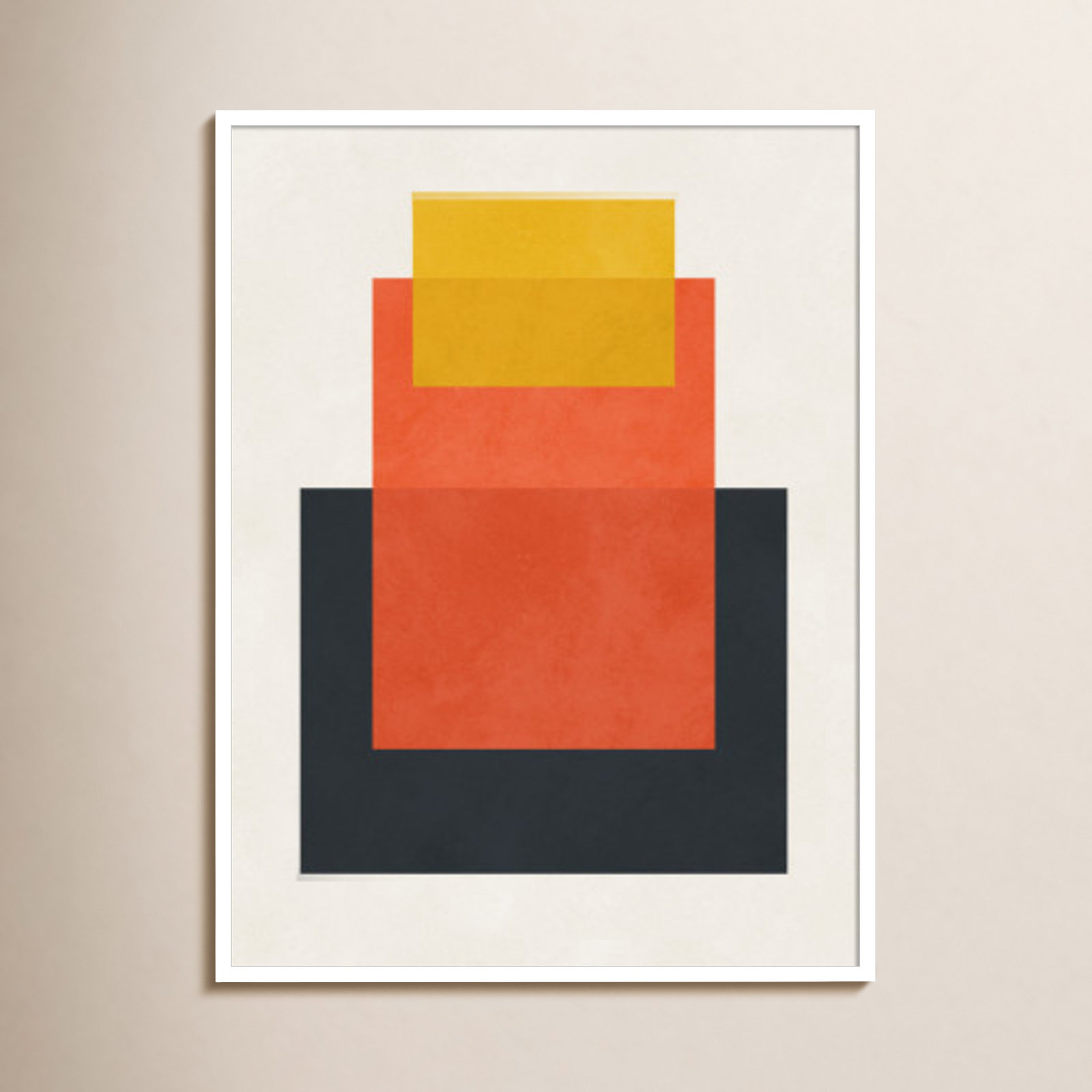 Overlapping Geometry 10 Print, 41" H x 31" W, Brown/Orange, White
