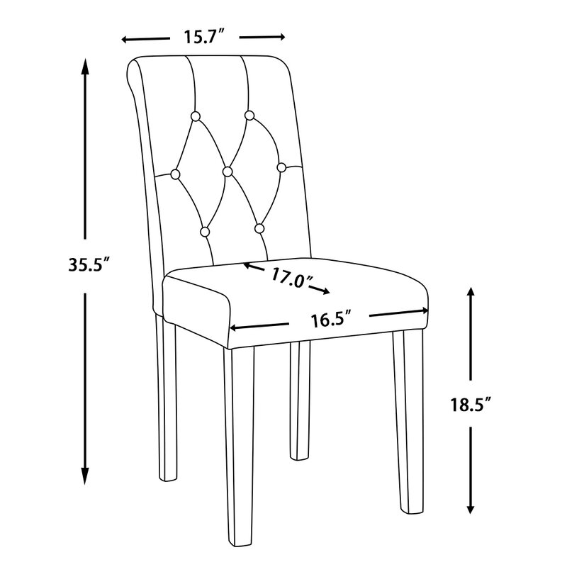 Red Barrel Studio® Garfield Tufted Fabric Solid Back Parsons Chair ...