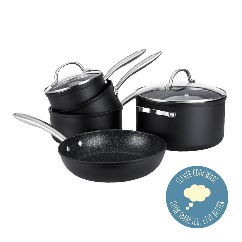 Prestige Scratch Guard Non Stick Pots and Pans with Frying Pan, Stockpot & 3 Piece Saucepan Set - induction Suitable, Dishwasher Safe, Scratch Resistant Cookware
