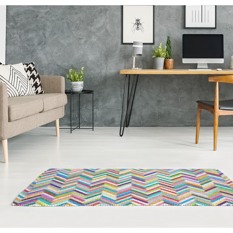 Chenille Geometric Indoor Rug, Rectangle 3' x 5'