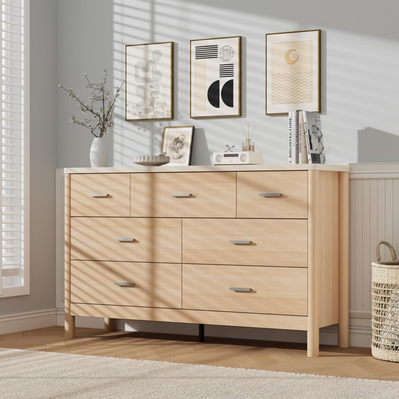 Commode 7 tiroirs Farmhouse, Beige