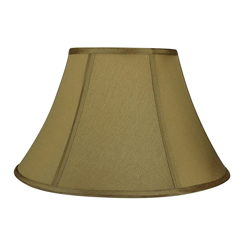 Abat-jour cloche en soie / shantung (araignée), Doré, H 9 po x l 16 po x P 16 po