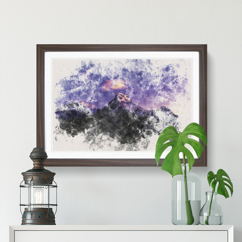 Mountains in Nepal at Night - Framed Print, Walnut Framed, 62cm H x 87cm W x 2cm D