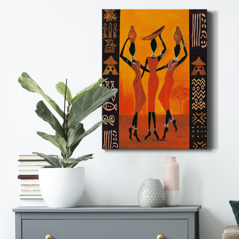 «Three Gatherers», impression sur toile tendue, H 27 po x l 18 po x P 1 po