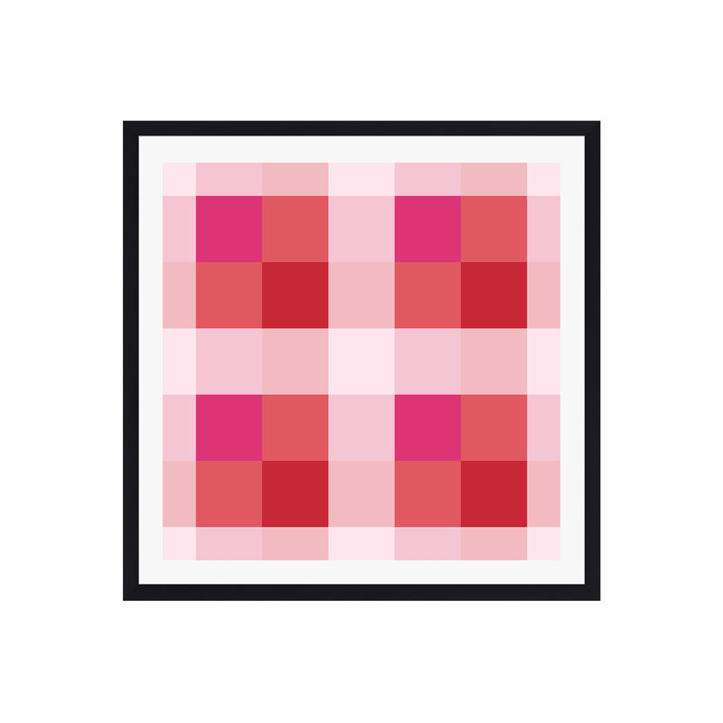 Illusion de couleur géométrique, Cadre flottant noir, Non, H 12 po x l 12 po x P 2 po