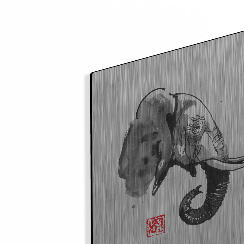 «Elephant Profile» par Pechane sur métal, H 16 po x l 12 po
