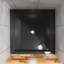 Base de douche à seuil simple 36 po x 36 po, hauteur 3,5 po, acrylique et ABS, surface antidérapante, drain central, noir, 1 pièce