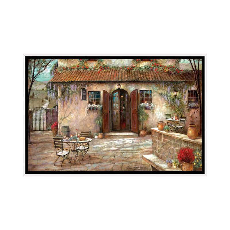"Villa Claretta" par Ruane Manning - reproduction d'art, Aucun mat, H 18 po x l 26 po x P 1,5 po, Toile blanche encadrée