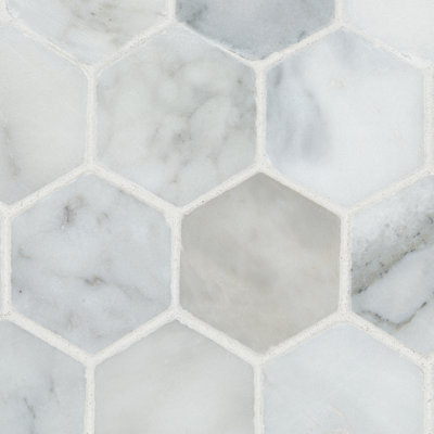 Carreau de mosaïque en marbre adouci pour plancher et mur Venatino Elysia Hexagon 12 po x 12 po