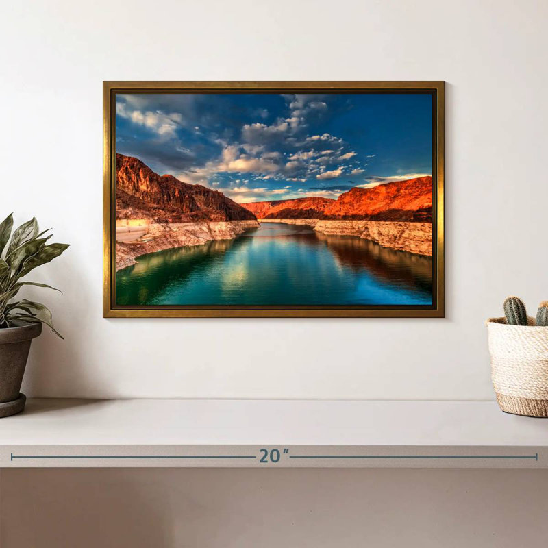 Hoover Dam, Lakeside Mountain, Cadre flottant doré, 13 po x 9 po