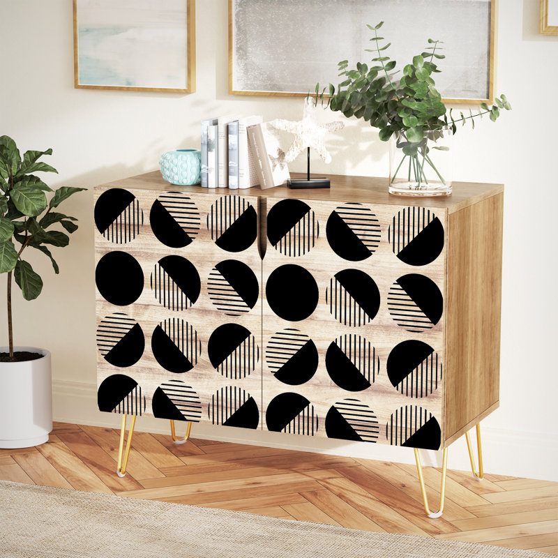 35'' Sideboard, Line Circle Black