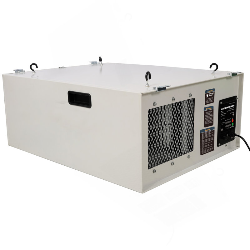 Remote-Controlled Air Filtration System,3 Positions Adjust(655/875/1060 CFM),120V 60Hz,For Woodworking For Shop Garage,ETL Certificate,White Color