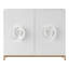 Commode d'entrée texturée 42 po en forme de champignon laiteux avec base or doux 42 po