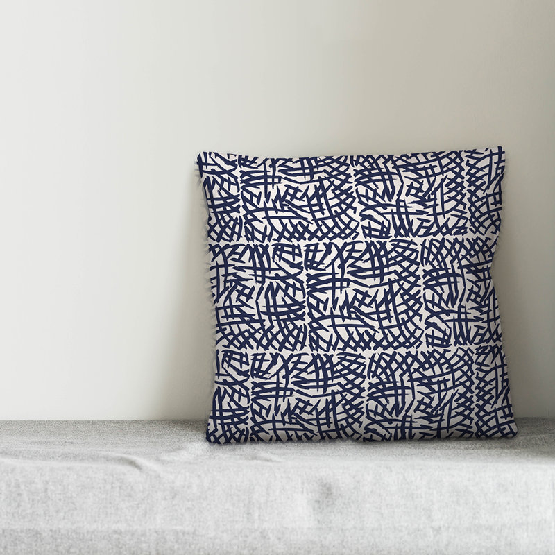 Geometric Throw Pillow, Navy, 18" x 18"