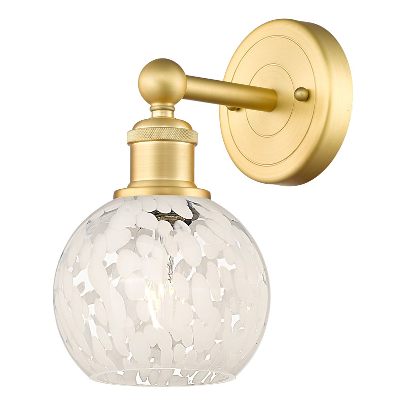 Berdena Steel Armed Sconce, 10.25" H x 6" W x 7.5" D, Satin Gold