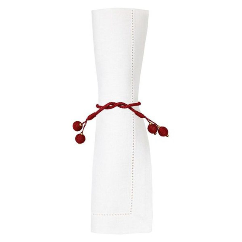 Porto Napkin Rings, Metallic Red