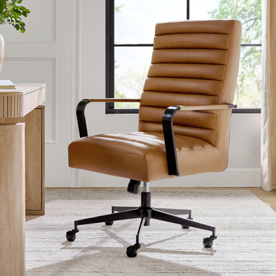 Chaise de bureau pivotante inclinable en similicuir Martha