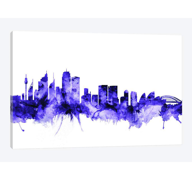 «Sydney, Australie Skyline» par Michael Tompsett, impression sur toile tendue, H 8 po x l 12 po x P 0,75 po, Toile tendue
