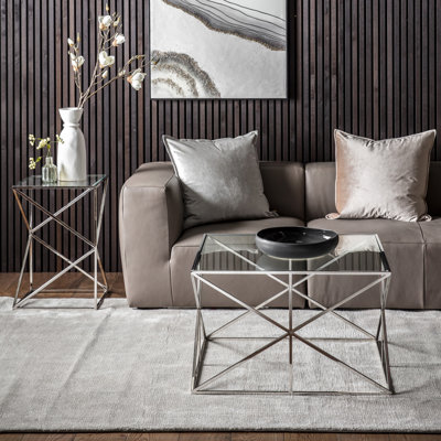 Glass Top Living Room Table Set