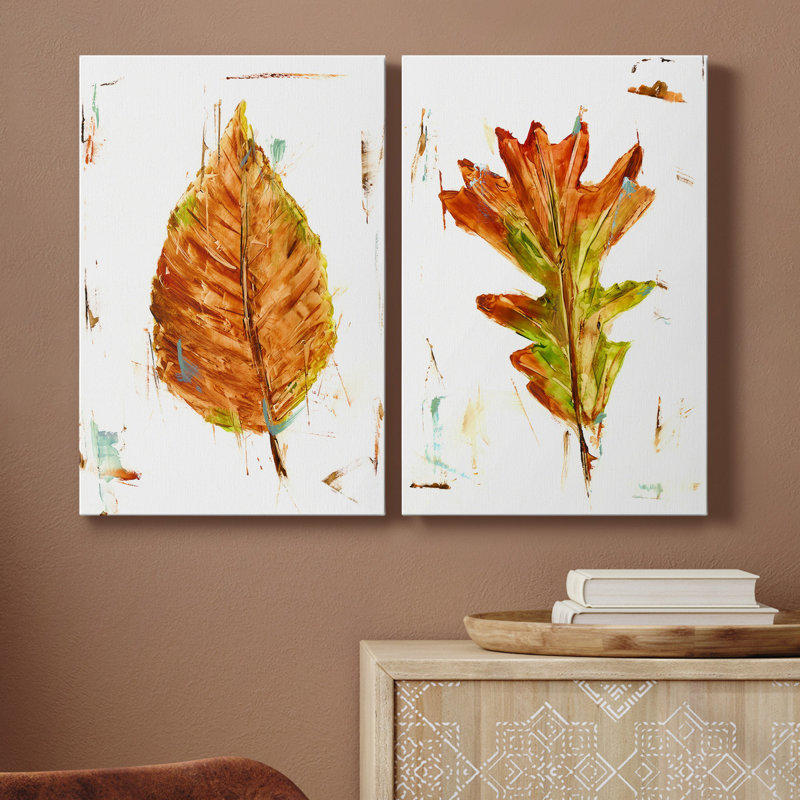 Autumn Leaf Study III, toile tendue avec châssis de qualité supérieure - prête à être accrochée, H 12 po x l 16 po x P 1 po