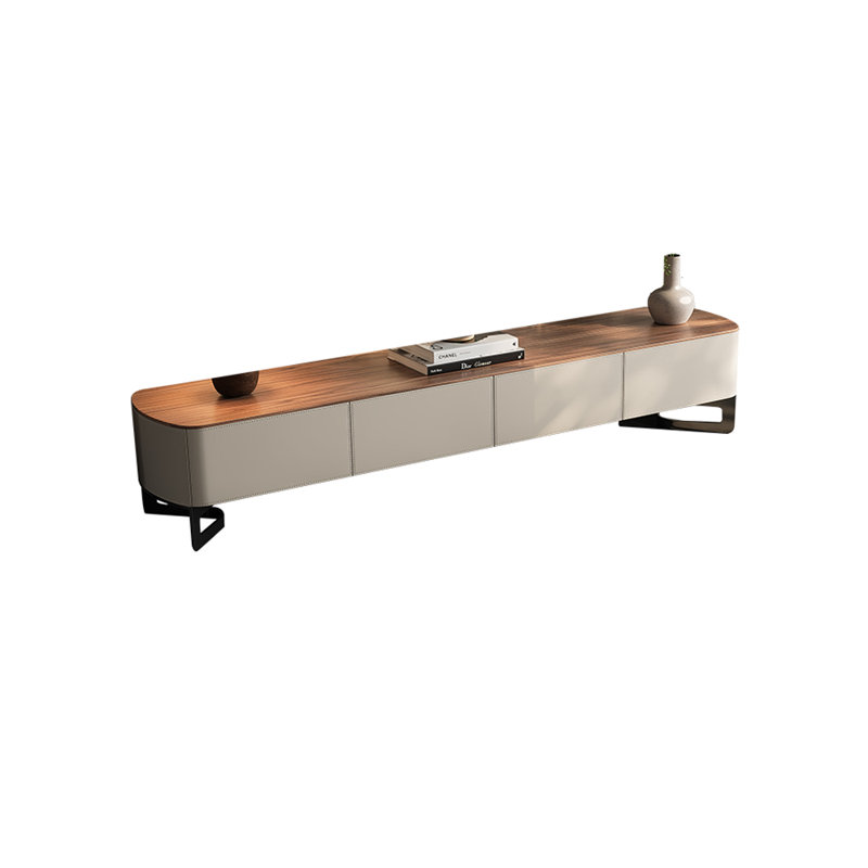 Meuble télé de style moderne, 70.87", Beige/brun