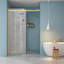 Porte de douche coulissante simple en verre trempé doré de 8 mm, 122 cm x 193 cm, avec cadre en acier inoxydable 304