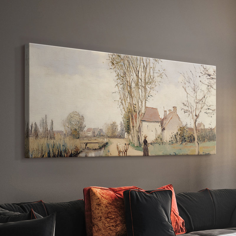 Série paysage - CLxxxix - Toile tendue avec châssis - Prêt à accrocher, H 20 po x l 40 po