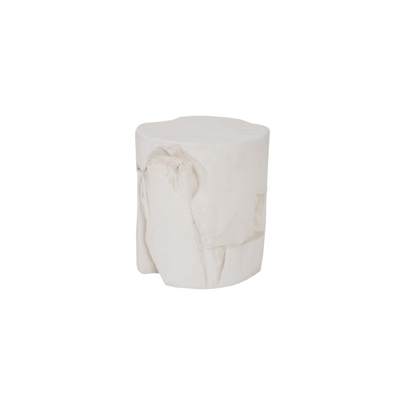 Tabouret Slice, rond, pierre blanche