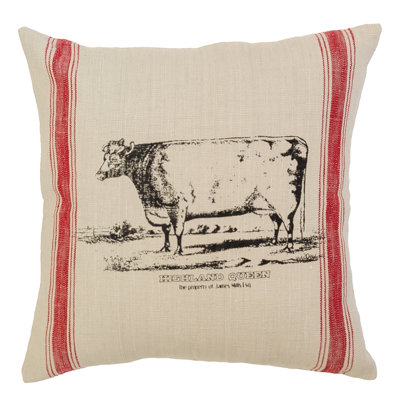 Cow Feed Sack Feed Sack Throw Pillow