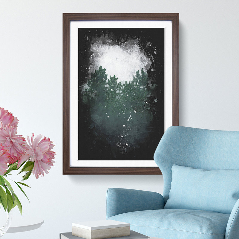 Snowing upon the Trees - Wall Art, 33cm H x 24cm W x 2cm D, Walnut Single Picture Frame Wood