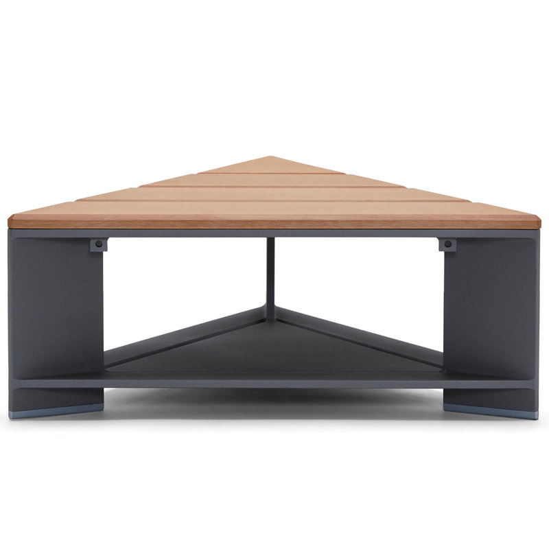 Table basse triangulaire avec plateau Nexteak, Huître