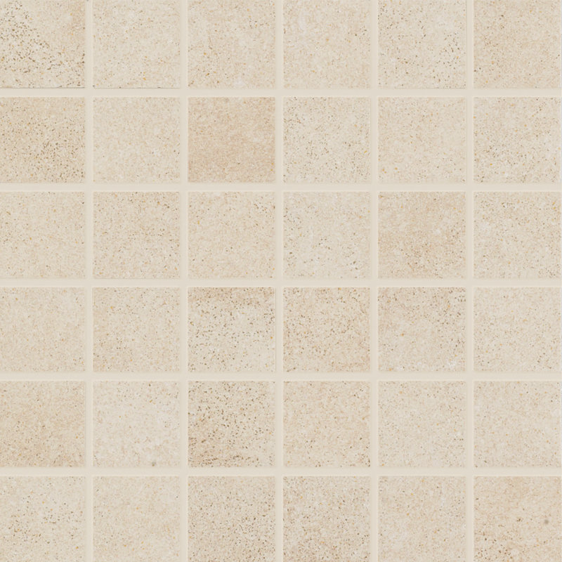 Central Station 2" x 2" Porcelain Stone Look Grid Mosaic Wall & Floor Tile, Champagne